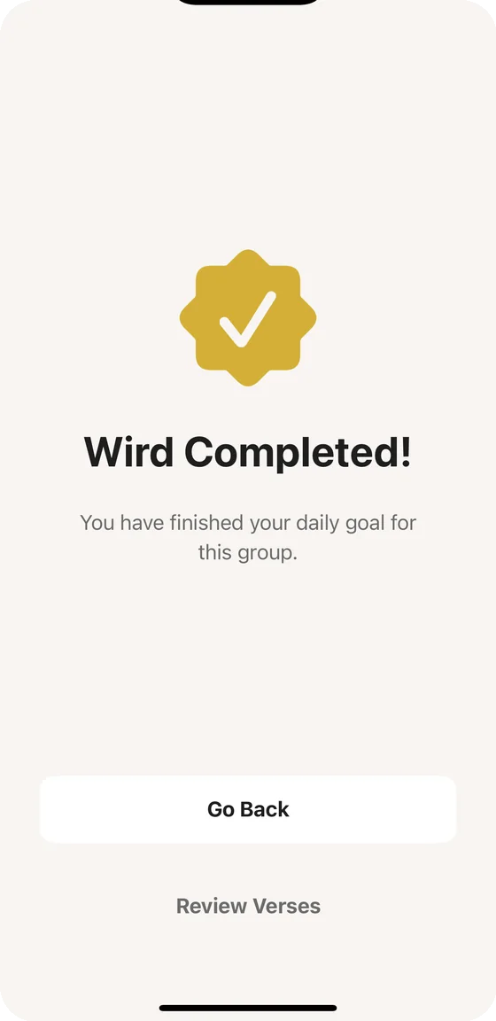 Wird Completed celebration